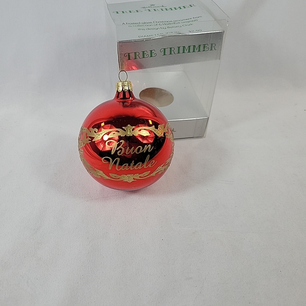 Hallmark Tree Trimmer Frosted Glass Ornament Designed By Betsey Clark.